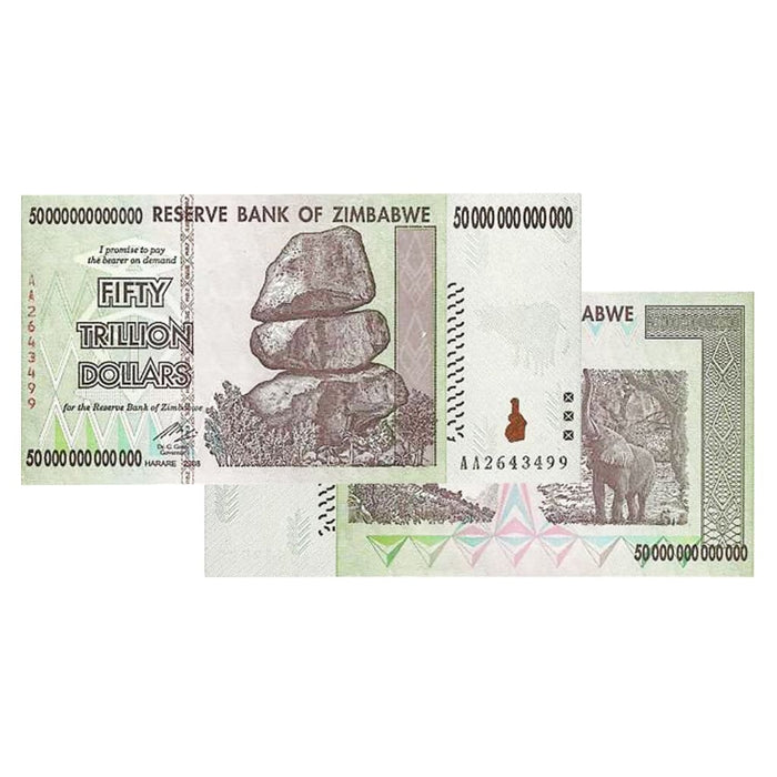 50 Trillion Zimbabwe Banknotes 2008 AA Series CIRCULATED